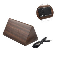 Reloj electrónico Triangular LED de madera, despertador Digital de temperatura y humedad, USB/AAA, Decoración de mesa de dormitorio - details 37