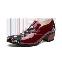 Nuevo 2025 zapatos de tacón elegantes para hombre, diseño bordado, antideslizantes para danza cubana, talla grande 46, zapatos de alta calidad - details 6