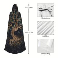 1pc, Túnica de Bruja de Halloween con Capucha de Árbol de la Vida Nórdico Vikingo para Adultos Hombres y Mujeres, Suministros de Fiesta, Vestidos, Ropa, Regalos, Disfraces - details 2