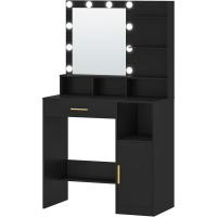 Luces LED 10, Tocador de Maquillaje con 3 Estantes y 4 Compartimentos Abiertos - details 24