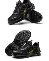 Zapatos de seguridad para hombre con botones giratorios y puntera de acero indestructible antipinchazos y con almohadilla de aire, botas de trabajo con suela de goma, material de tela y algodón. - details 7