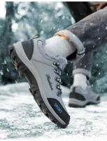 Zapatos de Senderismo Invierno para Hombres Botas Cálidas Exteriores para Acampar Antichoque Zapatillas de Escalada con Cordones - details 14
