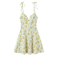 Ropa de mujer europea y americana vestido de popelina con estampado de flores populares 3 - details 4
