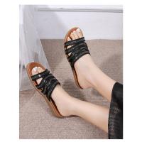 2025 Sandalias planas transpirables con diamantes de imitación - Zapatos de verano cómodos y bohemios para mujer para la playa, fiestas y uso diario, elegante moda primavera-verano - details 16
