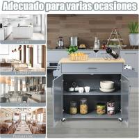 Carrito de Cocina Carro de Servicio Comedor con Ruedas,Toallero,Cajón, Puerta y Estantes Gabinete Mueble de Cocina (blanco) - details 14
