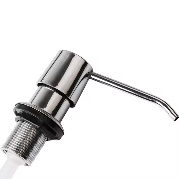 Dispensador de Jabón y Lotión de Acero Inoxidable con Fondo Cabeza de Bomba de Countertop con Botella Recargable - 1