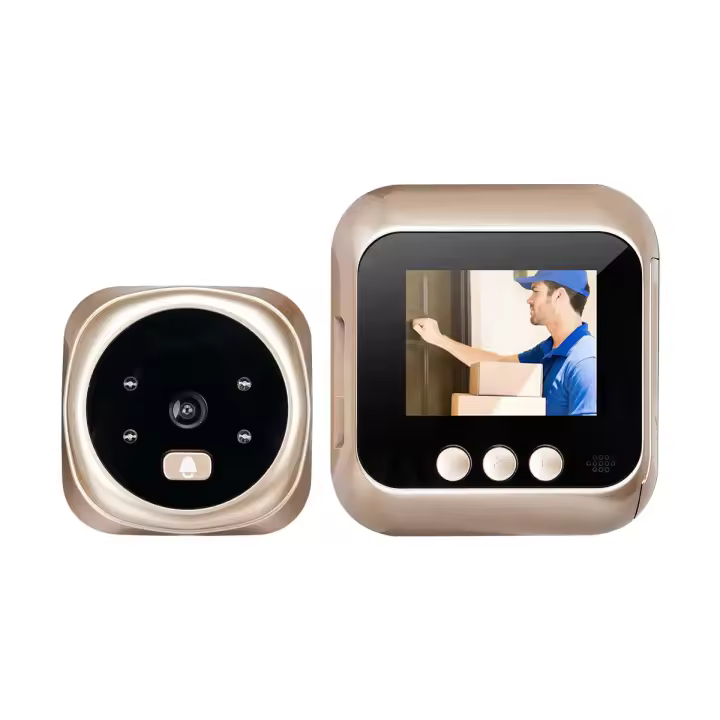 Mirilla electrónica puerta Timbre inalambrico exterior con camara inteligente - 1