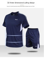 Traje deportivo informal de verano para hombre, pantalones y mangas cortas transpirables de secado rápido, holgados para correr - details 1