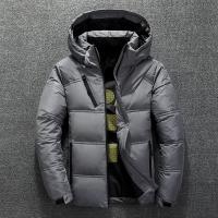 Chaqueta de Down de Pato Blanco para Hombres Cálida, Color Sólido, con Capucha, Gruesa - details 7