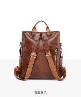 Mochila retro de cuero PU para mujer, bolso de hombro antirrobo, mochila de viaje de ocio, bolso para portátil de gran capacidad - details 29