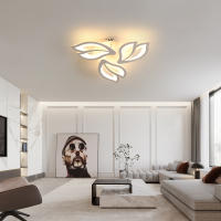 Goeco Lámpara LED Moderna y Creativa de Diseño de Flores, 45W, Luces Calientes Blancas, Montaje Semi-Flush, Material de Aluminio, Eficiencia Energética - details 6
