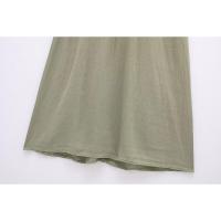 BUNO-Vestido camisero a rayas para mujer, plisado con cinturón, midi, manga con vuelta, largo para playa, verano, 2025 - details 16
