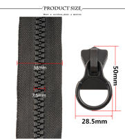 Cremallera Abierta de Resina, 60-300cm, 8 # - details 5
