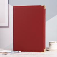 Carpeta de acuerdo A4 de cuero PU, protector sin inserciones, cubierta de certificado y diploma, bordes reforzados multifuncionales - details 6