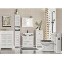 Armario para baño Alto Mueble Columna de Baño Estanterías de Baño con 2 Puertas y 1 Cajón Blanco - details 4