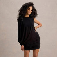 Vestido ajustado asimétrico de manga única de alta gama para mujer - details 13