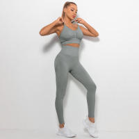 Conjunto deportivo para mujer, mallas de yoga para gimnasio de cintura alta, sujetador, conjuntos de correr, conjunto de entrenamiento - details 12