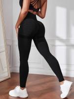 Pantalón de Yoga de cintura alta para mujer, ropa deportiva para correr, ciclismo y gimnasio, pantalones adelgazantes y levantamiento de cadera, mallas de Color sólido - details 4