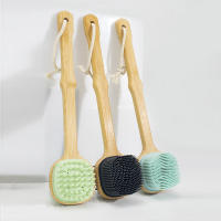 Nuevo cepillo de baño con mango de bambú, cepillo de baño de mango largo, artefacto de baño de masaje de doble cara, cepillo de baño de silicona suave para cabello fino y suave - details 11
