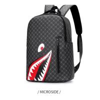 Mochila Simple con personalidad a la moda con boca de tiburón para hombre, mochila escolar a cuadros para estudiantes de secundaria, mochila para ordenador - details 16