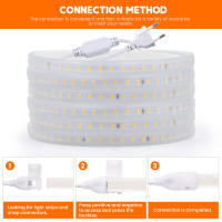 GAHADA Luz de Tira LED de Alta Brillo Impermeable, 2835 V, 120LEDs/m, Lámpara de Iluminación Flexible para Exteriores con Enchufe de Alimentación EU - details 4