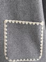 Chaqueta elegante suelta de media temporada para mujer, cuello con bufanda en zigzag, ropa de moda, otoño e invierno, 2024 - details 39