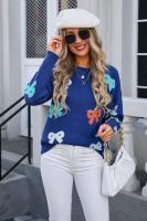 Suéter corto de punto para mujer, jersey de cuello redondo Kawaii, ropa informal ligera, tendencia de ventas - details 14