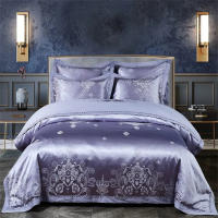 Juego de Ropa de Cama con Bordado de Jacquard Dorado Svetanya Funda de Edredón y Funda de Almohada para Cama Reina y Rey con Tela Elástica - details 11