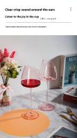 Juego de vasos rosas franceses, copa de cristal con boca incisa, fondo cóncavo, copa de vino y champán, color azul - details 6
