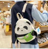 Bolso de hombro multifuncional informal con dibujos animados de Panda 3d para niños, mochila escolar, bolso cruzado con colgante de muñeco de peluche - details 15