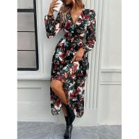 Vestido bohemio de manga larga para mujer, elegante cuello en V para vacaciones, 2025 - details 7