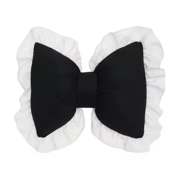Almohada de apoyo para sofá en forma de lazo, borde de encaje, decoración bonita para habitación, almohadilla cómoda, cojín trasero con volantes para dormitorio - 1