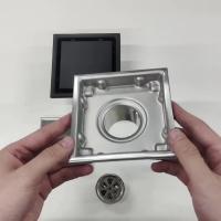 Desagüe de residuos de suelo cuadrado de acero inoxidable 304, accesorios de inserción de azulejo, drenaje de flujo grande, rejillas de ducha antiolor para baño - details 3