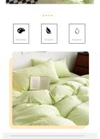 Juego de Ropa de Cama para Niña de Color Sólido Nórdico Cubierta de Edredón con Sábana y Funda de Almohada Decoración Completa para Dormitorio Individual y Doble - details 8