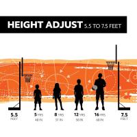 Canasta de baloncesto resistente con altura regulable - details 4