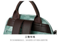 Mochila informal vintage de cuero PU para mujer, morral pequeño de viaje a la moda, color verde y negro - details 26