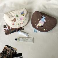 Bolsa de cosméticos con bordado de dibujos animados, bolsa de maquillaje de nailon con animales de tela, bolsa de almacenamiento portátil ligera para el cuidado de la piel, almacenamiento de lápiz labial - details 2