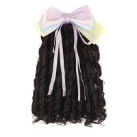 Gorros para niños, regalos de cumpleaños de princesa, cinta con lazo, cola de caballo, postizos Retro, peluca con cola de caballo rizada para niños, cola de caballo de pelo Royal Roll - details 6