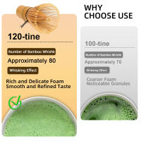 Juego de té japonés Matcha de 3 piezas, cuenco a juego con boquilla y batidor de bambú, soporte para cucharadita - details 2