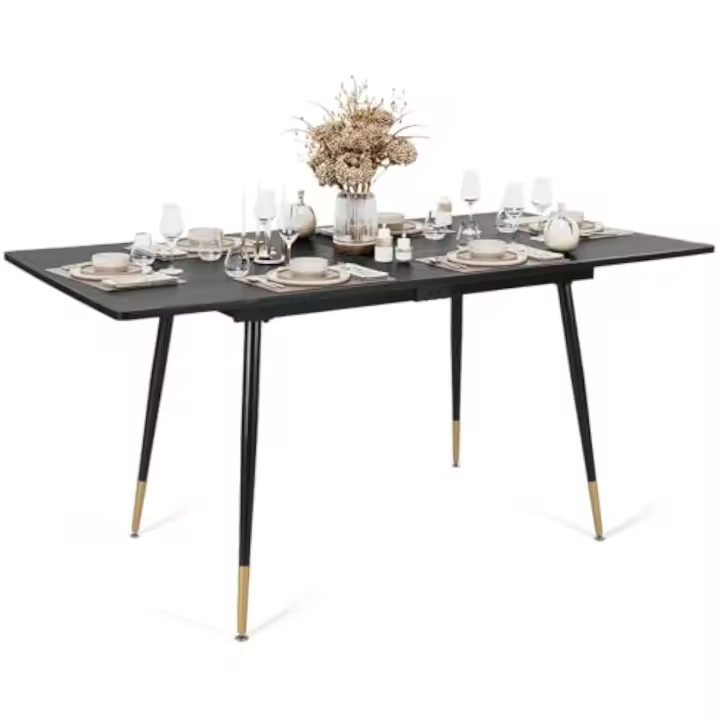 Mesa de Comedor Extensible de Acero Estilo Industrial 4-6 Personas Para Sala de Estar y Cocina - 1