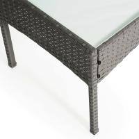 Muebles de jardín de Resina Trenzada Negra - 4 Asientos: 1 sofá, 2 sillones, 1 Mesa de Centro - Cojines Beige con - details 21
