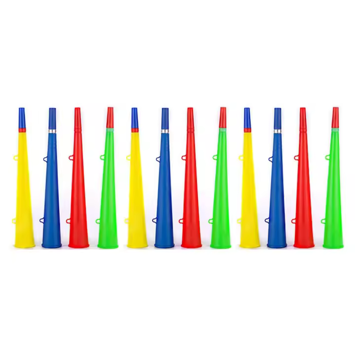 Bocina de plástico para aficionados al fútbol, accesorio de plástico para eventos deportivos, 12 piezas - 1