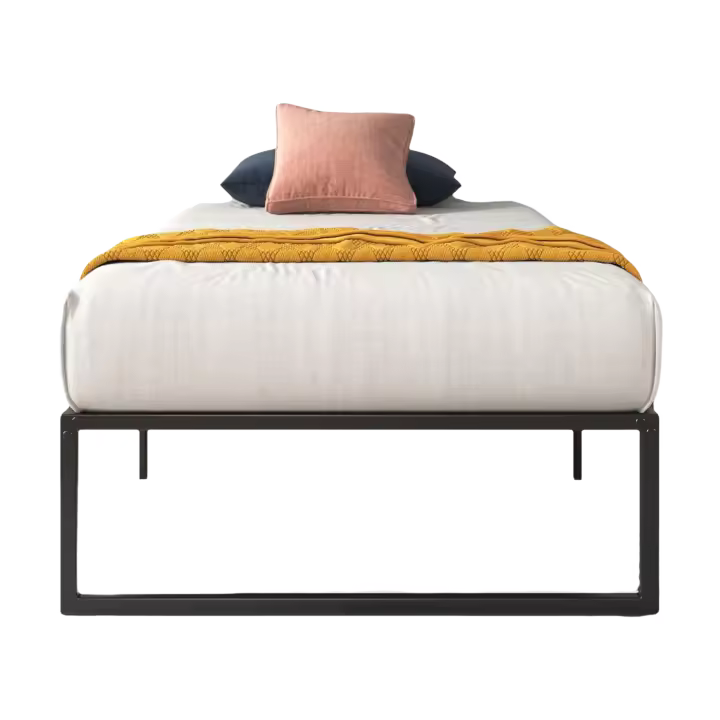 100 x 200 cm - Altura 36 cm con Espacio de Almacenamiento Debajo de la Cama - Marco de Cama de Metal - Negro - 1