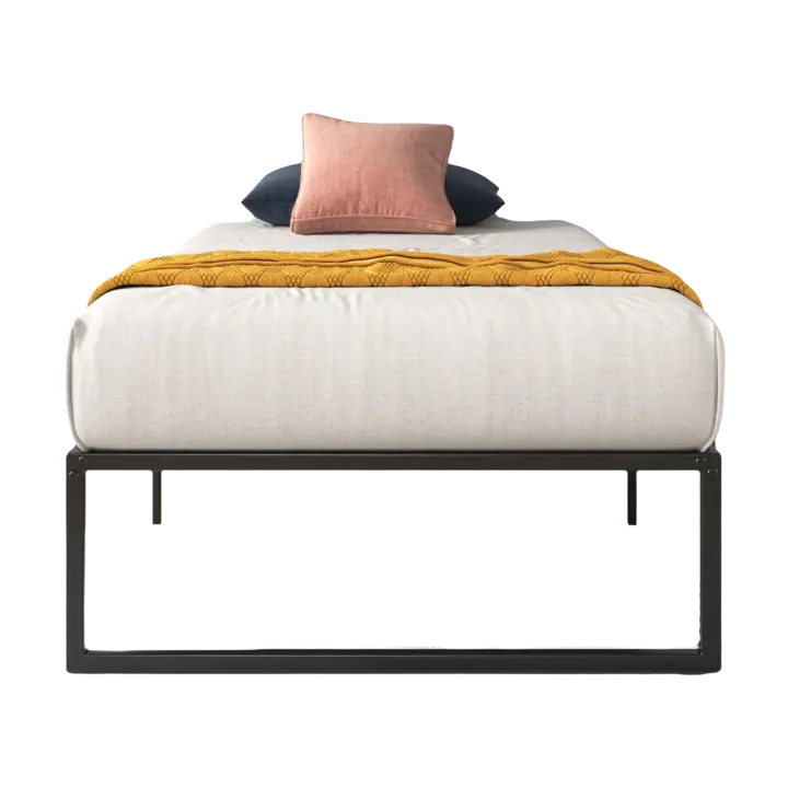 100 x 200 cm - Altura 36 cm con Espacio de Almacenamiento Debajo de la Cama - Marco de Cama de Metal - Negro - 1