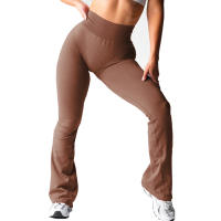 Leggings de Flare Negros Suaves para Workout Pantalones de Yoga Traje Deportivo Casual para Gimnasio - details 14