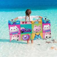 Casa de muñecas de Gabby, baño con estampado 3D de microfibra, suave, absorbente de agua, transpirable para niñas y niños, toalla de playa decorativa de dibujos animados - details 8