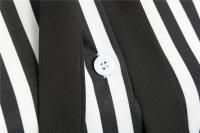 Polka dot print women summer short sleeve striped bow elegant vintage 50s party dress - details 26