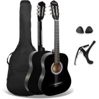 Pack de guitarra clásica española de tamaño 1/4 para niños XF de 3rd Avenue, Guitarra acústica con cuerdas de nylon, funda de transporte, cejilla y púas, Natural - details 15