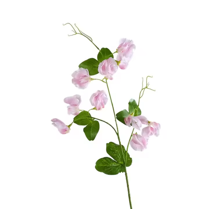 Flores artificiales de guisante de 55cm, elegante rama de flor de guisante de seda de plástico, tacto Real, flor falsa hecha a mano para fiesta de boda - 1