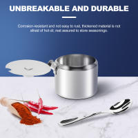 Tarro de condimentos de acero inoxidable con tapa y cuchara, tazón de azúcar, vajilla, contenedor de especias - details 4